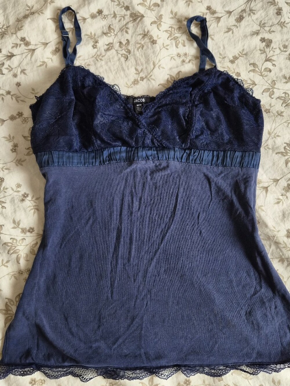 Navy Lace-Trim Camisole - Jacob